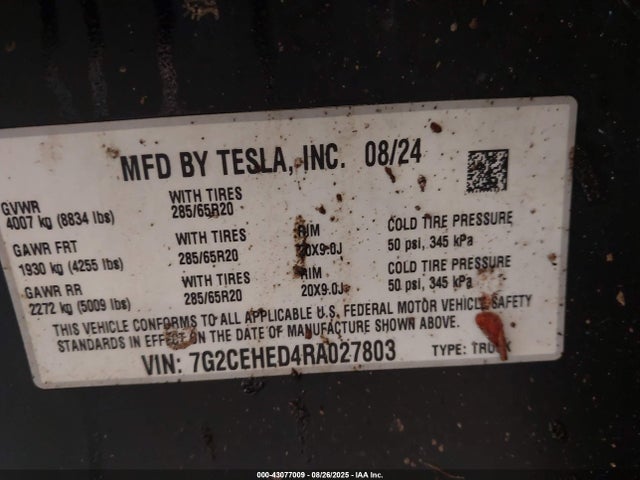 2024 TESLA CYBERTRUCK 7G2CEHED4RA027803 Photo 8