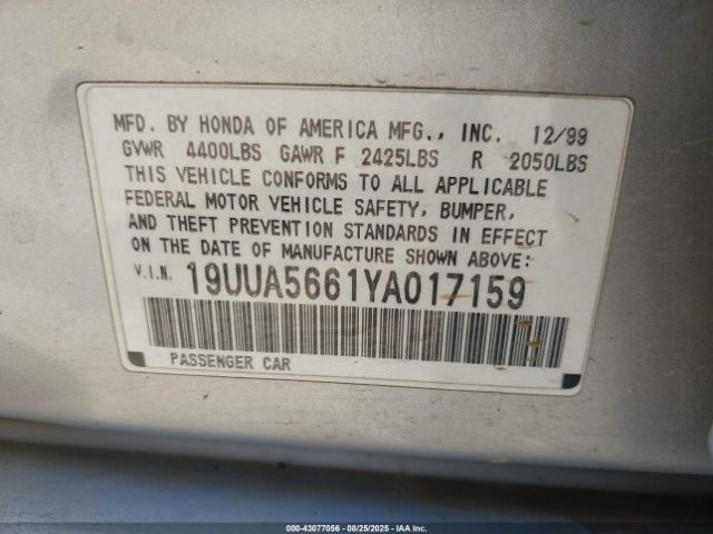 2000 ACURA TL 19UUA5661YA017159 Photo 8