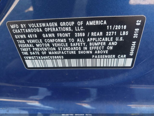 Volkswagen tsi 2017 1VWGT7A34HC038653 Image 9