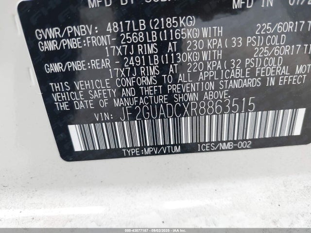 JF2GUADCXR8863515 Subaru na