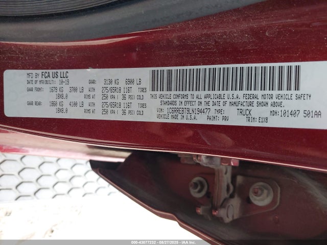 RAM 1500 2020 1C6RREBT9LN194477 Image 9