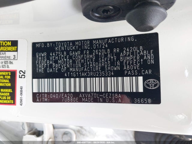 4T1G11AK3RU235334 Toyota a25a-fks