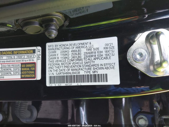 Honda lfb2 2022 5J6RT6H86NL004338 Image 9