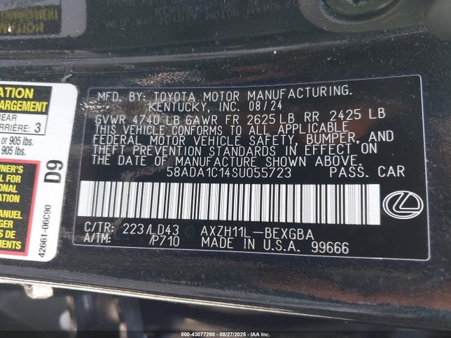 58ADA1C14SU055723 Lexus a25a-fxs