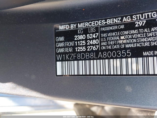Mercedes-Benz m264 2020 W1KZF8DB8LA800355 Image 9