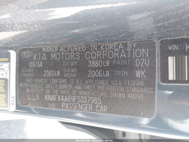 KIA dohc mpi nu 2015 KNAFX4A69F5337985 Image 9