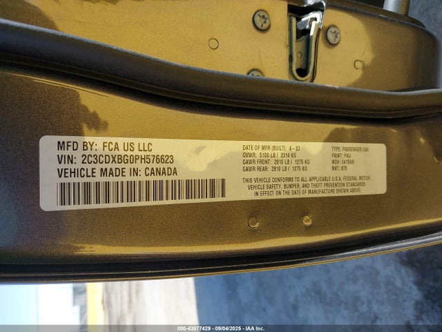 Dodge 2023 2023 2C3CDXBG0PH576623 Image 9