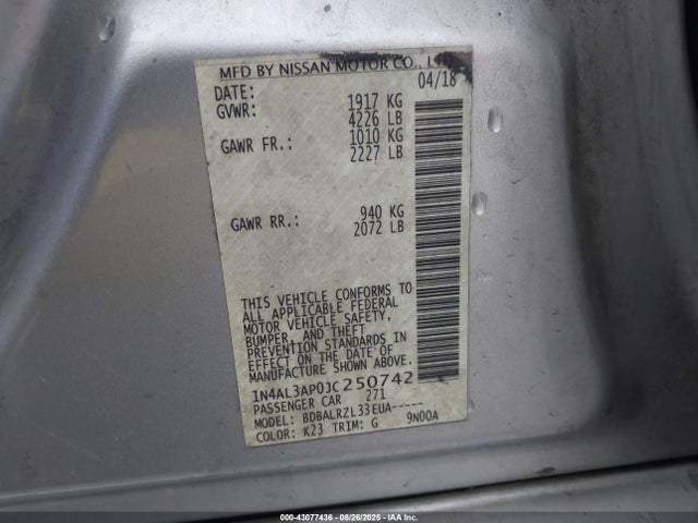 1N4AL3AP0JC250742 Nissan 2018