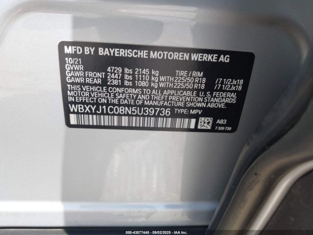 2022 BMW X2 WBXYJ1C08N5U39736 Photo 8