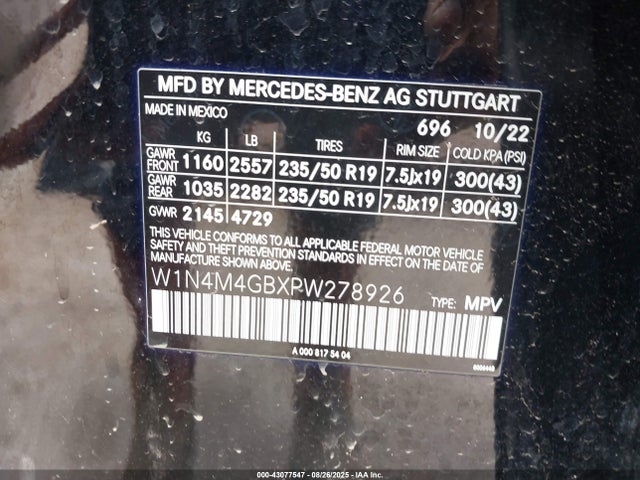 W1N4M4GBXPW278926 Mercedes-Benz m260