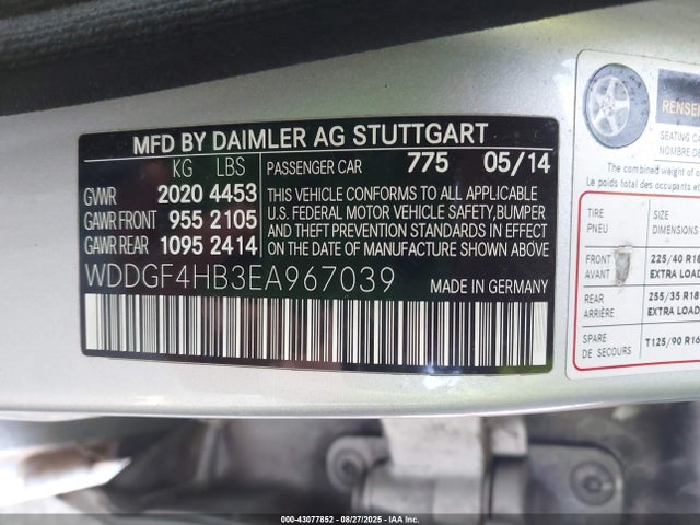 Mercedes-Benz C-Class 2014 WDDGF4HB3EA967039 Image 9