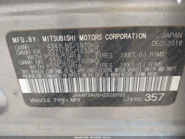 2017 MITSUBISHI OUTLANDER SPORT JA4AP3AU5HZ026095 Photo 8