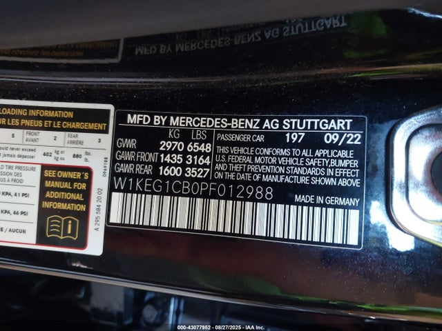 W1KEG1CB0PF012988 Mercedes-Benz Eqe-class Sedan