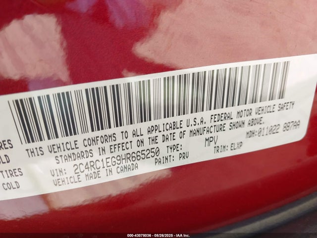 Chrysler Pacifica 2017 2C4RC1EG9HR665250 Image 9