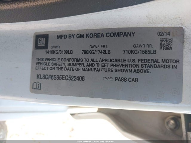 Chevrolet ll0 2014 KL8CF6S95EC522406 Image 9