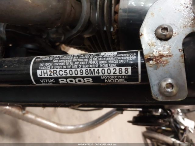2008 HONDA VT750 JH2RC50098M400288 Photo 9