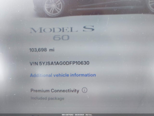 2013 TESLA MODEL S 5YJSA1AG0DFP10630 Photo 6