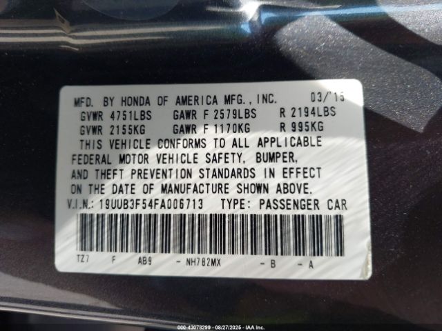2015 ACURA TLX 19UUB3F54FA006713 Photo 8