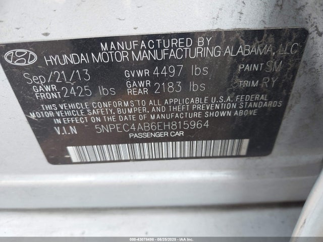 Hyundai theta ii 2014 5NPEC4AB6EH815964 Image 9