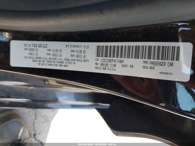 1C3CCCAB7FN717064 Chrysler 200