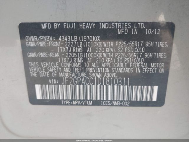 2013 SUBARU XV CROSSTREK JF2GPACC1D1810311 Photo 8