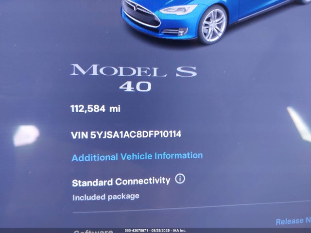 Продажа на аукционе авто 2013 Tesla Model S, vin: 5YJSA1AC8DFP10114, номер лота: 43078671
