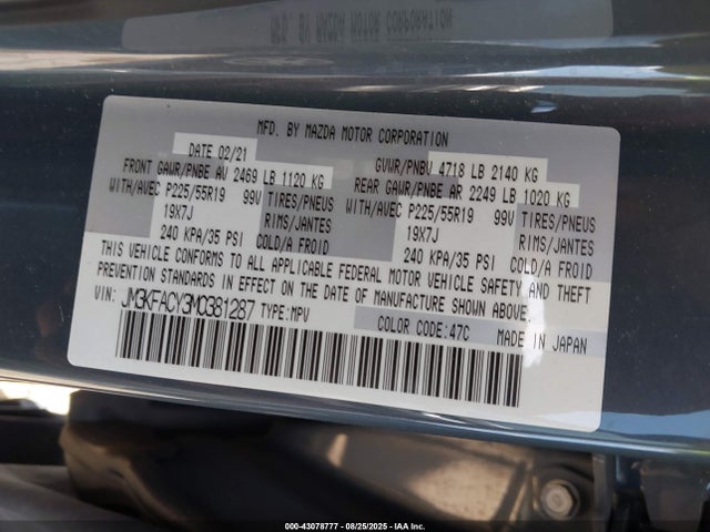 JM3KFACY3M0381287 Mazda py turbo