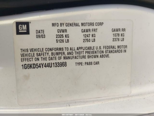 2004 CADILLAC DEVILLE 1G6KD54Y44U133968 Photo 8