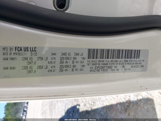 Продажа на аукционе авто 2015 Dodge Journey Sxt, vin: 3C4PDCBBXFT709307, номер лота: 43078816