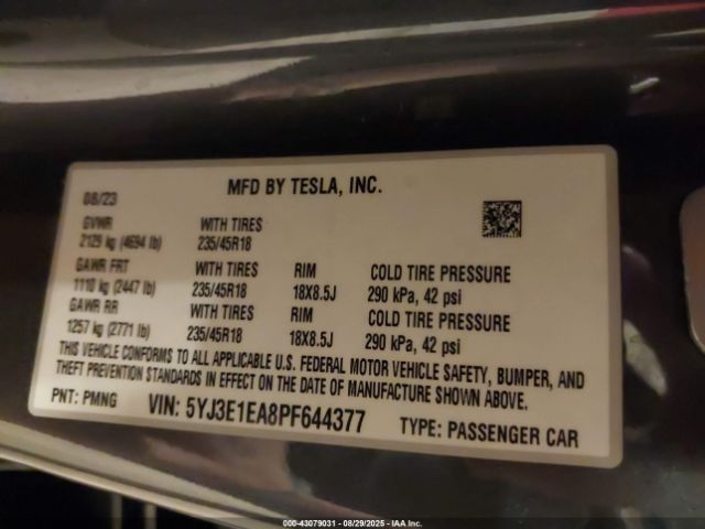 2023 TESLA MODEL 3 5YJ3E1EA8PF644377 Photo 8