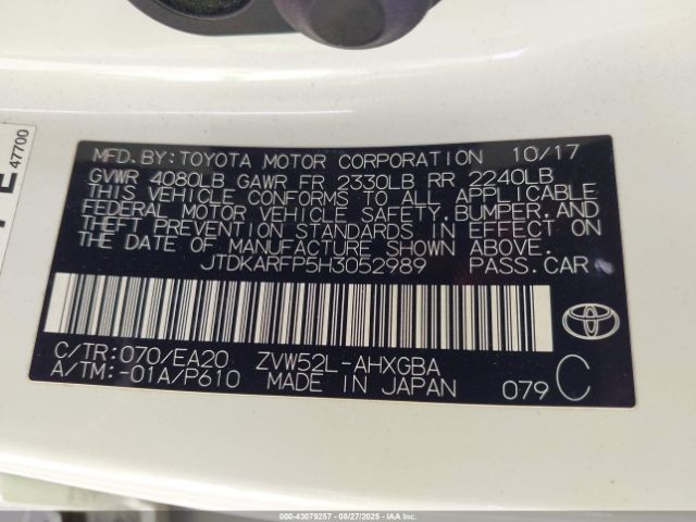 2017 TOYOTA PRIUS PRIME JTDKARFP5H3052989 Photo 8