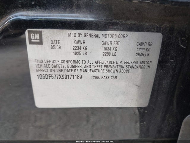 2009 CADILLAC CTS 1G6DF577X90171189 Photo 8
