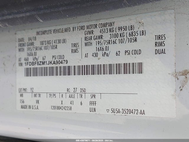Ford 2018 2018 1FDBF8ZM1JKA90479 Image 9
