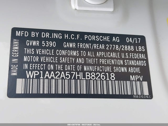 Porsche Macan 2017 WP1AA2A57HLB82618 Image 9