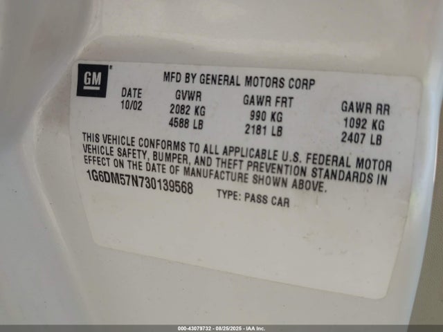 2003 CADILLAC CTS 1G6DM57N730139568 Photo 8