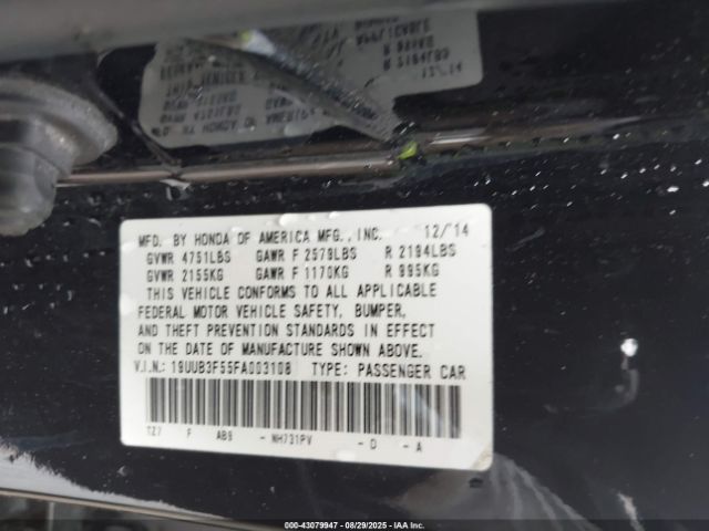 2015 ACURA TLX 19UUB3F55FA003108 Photo 8