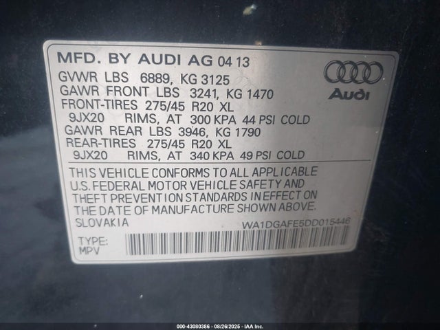 2013 AUDI Q7 WA1DGAFE5DD015446 Photo 8