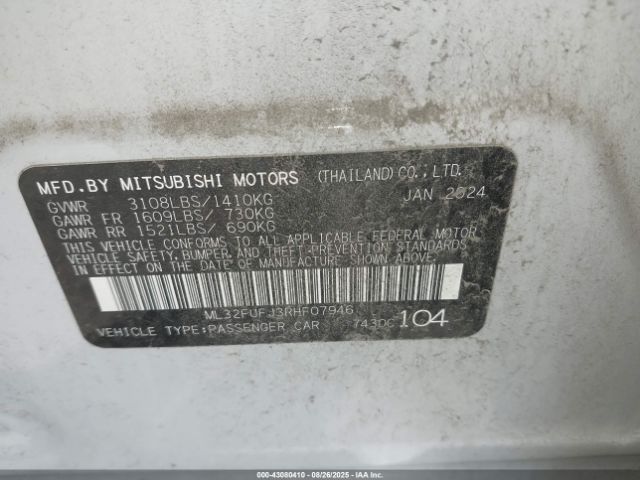2024 MITSUBISHI MIRAGE G4 ML32FUFJ3RHF07946 Photo 8