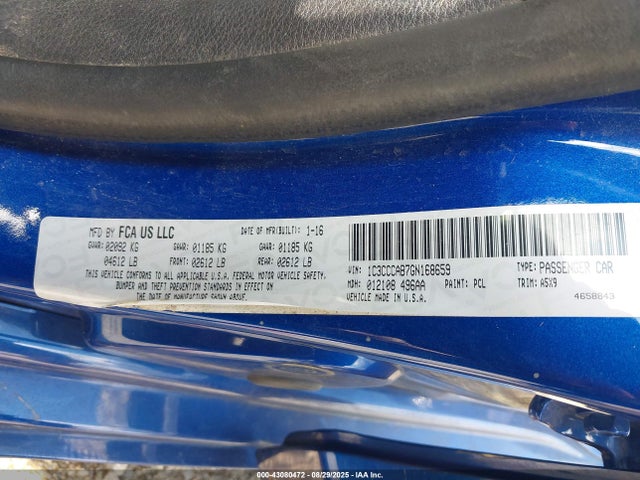 Продаж на аукціоні авто 2016 Chrysler 200 Limited, vin: 1C3CCCAB7GN168659, номер лоту: 43080472