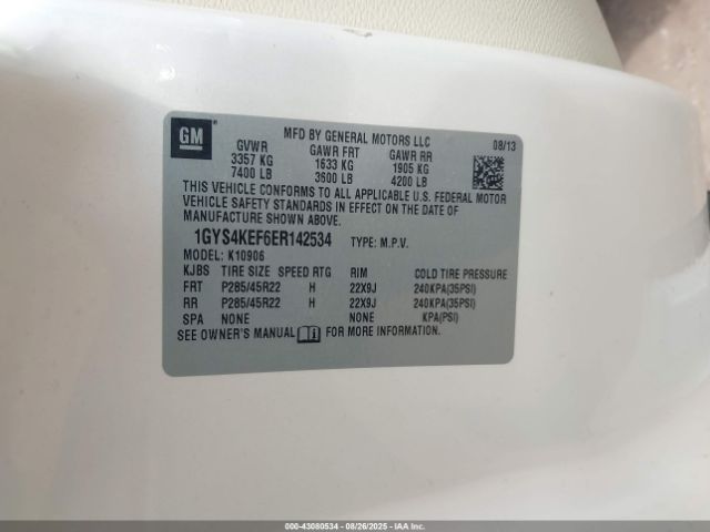 2014 CADILLAC ESCALADE ESV 1GYS4KEF6ER142534 Photo 8