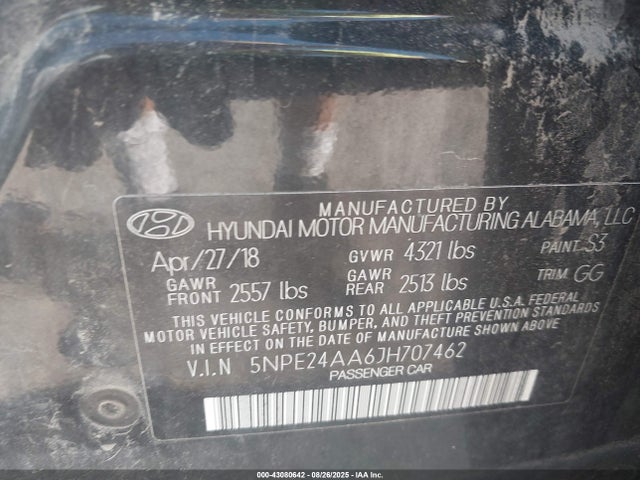 5NPE24AA6JH707462 Hyundai t-gdi gamma