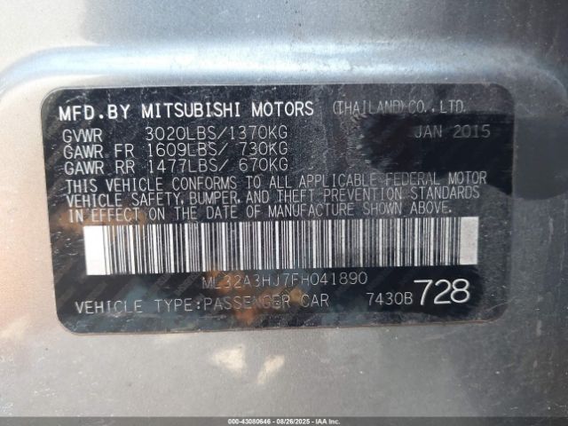 2015 MITSUBISHI MIRAGE ML32A3HJ7FH041890 Photo 8