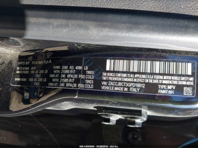 2016 JEEP RENEGADE ZACCJBCT3GPD19912 Photo 8