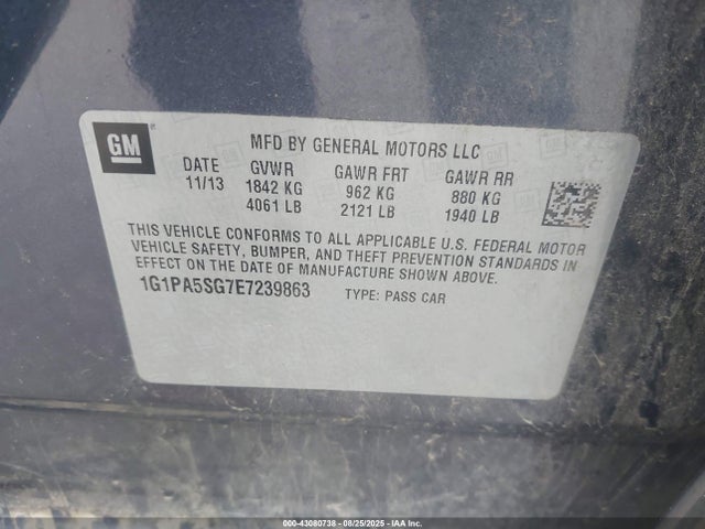 1G1PA5SG7E7239863 Chevrolet lwe