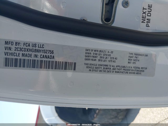 2C3CDXHG8NH152756 Dodge Charger