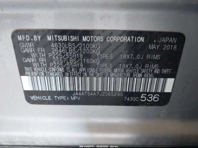 2018 MITSUBISHI ECLIPSE CROSS JA4AT5AA7JZ065290 Photo 8