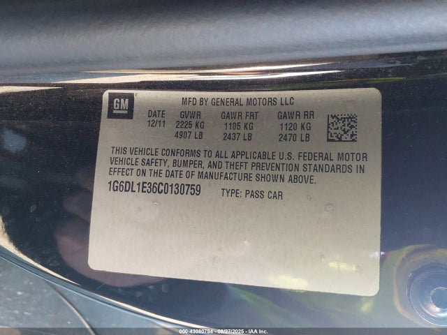 2012 CADILLAC CTS 1G6DL1E36C0130759 Photo 8