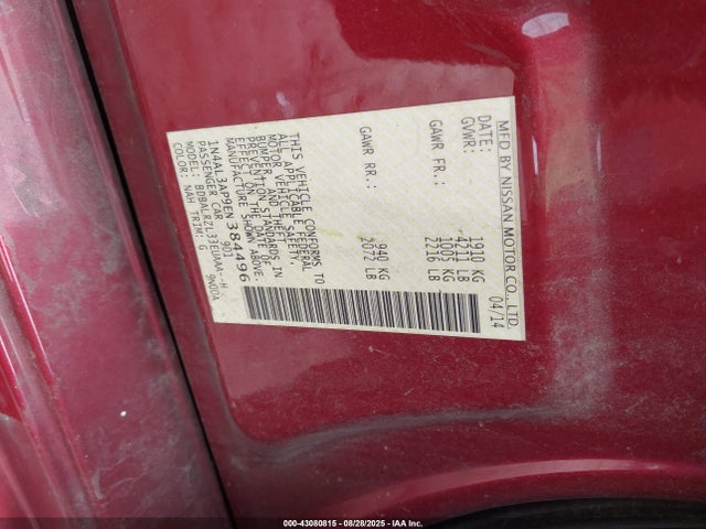 1N4AL3AP9EN384496 Nissan 2014