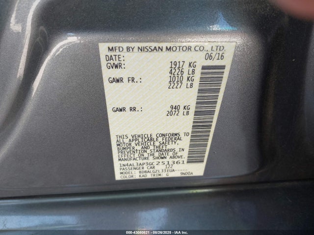 1N4AL3AP3GC251361 Nissan Altima