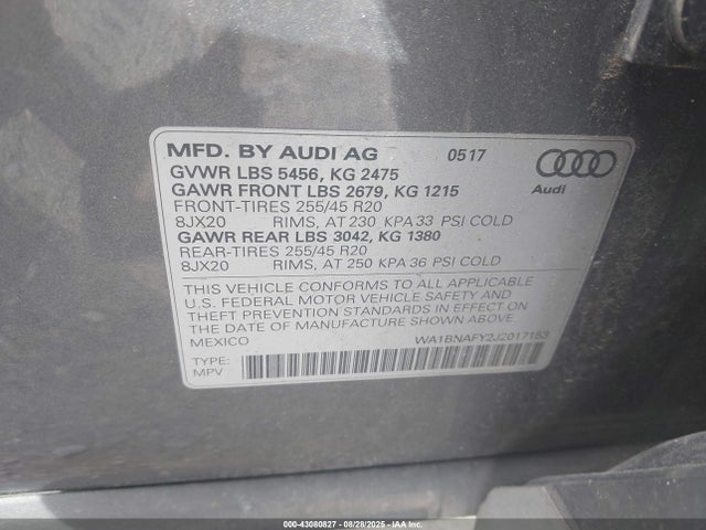 2018 AUDI Q5 WA1BNAFY2J2017153 Photo 8